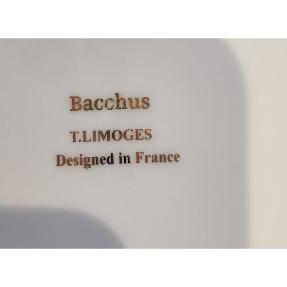 T. Limoges Bacchus Reticulated Porcelain Bowl Cobalt Blue 24K Gold French Design - Picture 3 of 5